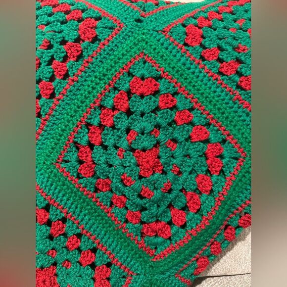Vintage Handmade Granny Square Afghan Crochet - Picture 3 of 5
